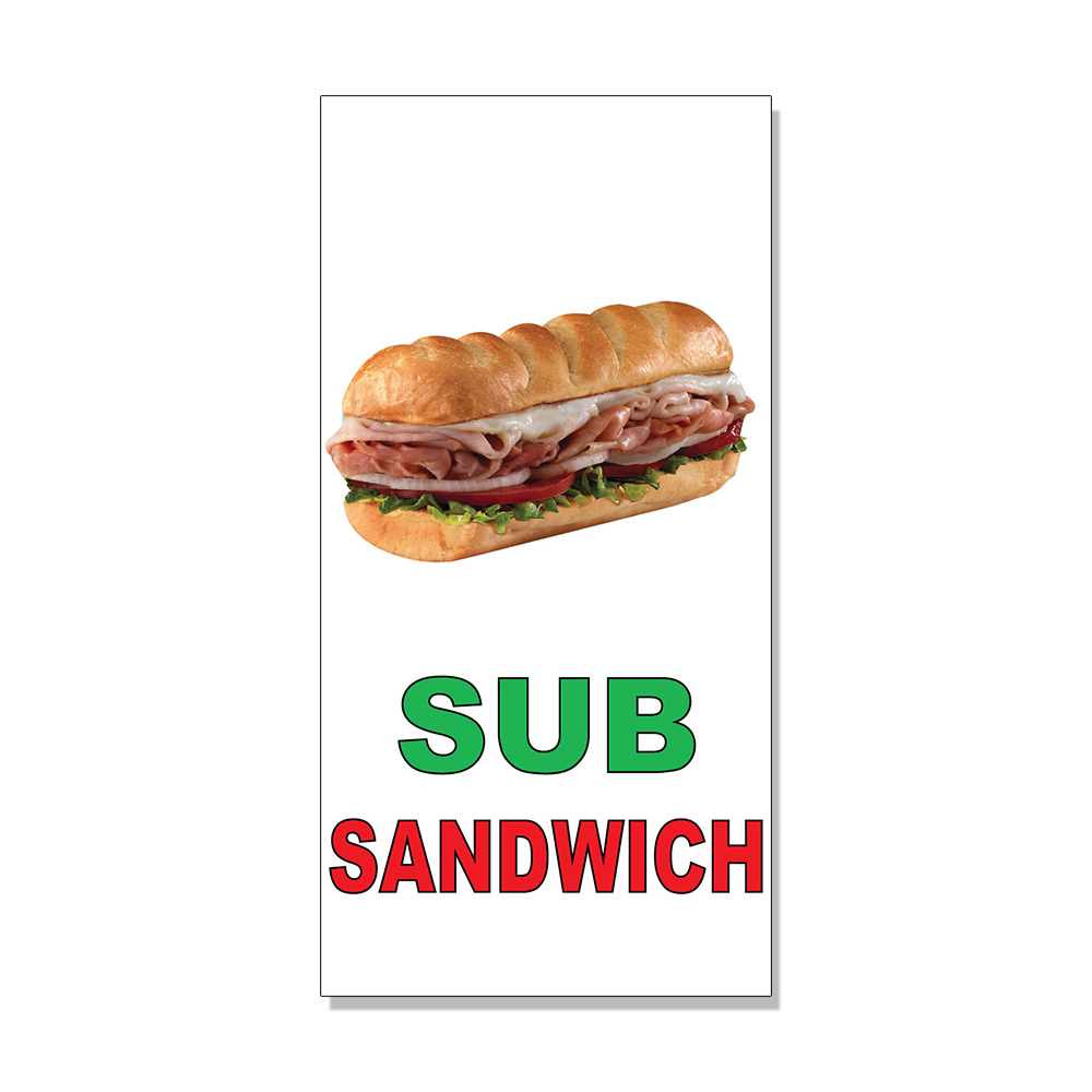 Sub Sandwich Green Red Bar Restaurant DECAL STICKER Retail Store Sign