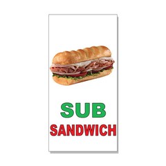 Sub Sandwich Green Red Bar Restaurant DECAL STICKER Retail Store Sign