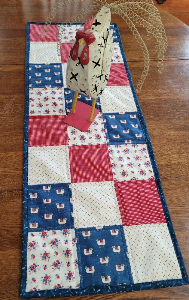 Prairie Days Quilted Patriotic Table Runner – 14″ x 36.5″ and Free Shipping!
