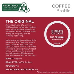 Eight O-Clock Coffee the Original, Single-Serve Keurig K-Cup Pods, Medium Roast.