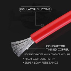 10 AWG Solar Panel Extension Cable PV Wire Solar Connector Pair Black & Red 6mm²