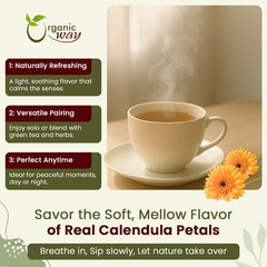 Organic Way Calendula Flower Petals – Herbal Tea | Kosher & USDA Certified