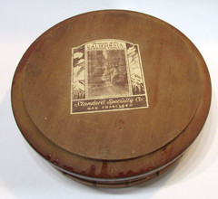 Antique 1930s California Redwood Wood Nut Bowl Standard Specialty San Francisco
