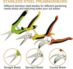 Garden Pruning Shears 5 Pack Gardening Shears Garden Scissors Stainless Steel Pr