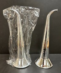 PAIR of REPRODUCTION PLASTIC EAR HORNS BUGLES TRUMPETS HEARING AID – New In Bag 