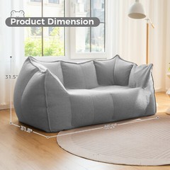 Single/Loveseat Giant Bean Bag Chair Comfy Lounge Lazy Floor Sofa for Adults