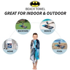 Franco Kids Super Soft Cotton Bath/Pool/Beach Batman Towel, 58 in x 28 in,