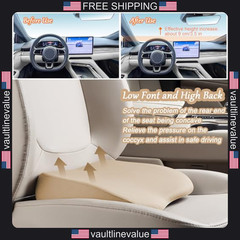 2 in 1 Car Wedge Cushion Lumbar Support Memory Foam Driver Seat Black