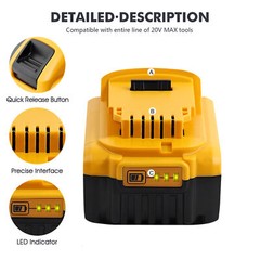 6x 8.0AH For DeWalt 20V 20 Volt Max Lithium Ion Battery DCB206-2 DCB205-2 DCB200