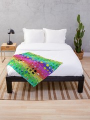 BFDI Plush Blanket | Battle for Dream Island Bedding | Rainbow Anime Throw