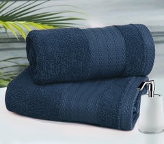 Glamburg 4 Pack Everyday Bath Towels in Mineral Blue, 100% Cotton NEW