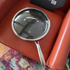 NICE USED HexClad Hybrid 12” Nonstick Frying Pan w Temper Glass Lid