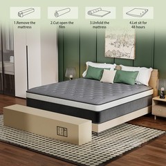 12/14 Inch Gel Memory Foam Hybrid Spring Mattress Twin Full Queen King In a Box