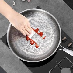 Hammered Titanium Pan, Stainless Steel Layer, Natural Oil Film Non Stick