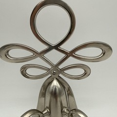 Hand Forged Iron Silver Metal Steel Two Arm Candleholder Wall Sconce