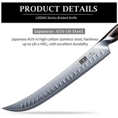 HOSHANHO Carving Slicing Knife 12 Inch Japanese High Carbon Steel Brisket Knife