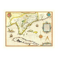 Old Map of Florida 1591 – Vintage Florida Art