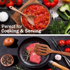 Wooden Spoons for Cooking Non-Stick Kitchen Pan Toolset 5 PCS Set,Natural Kitche