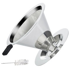 Stainless Steel Coffee Dripper 1-2 Cup Capacity Filter Prevents Coffee Grounds