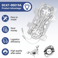DC47-00019A Dryer Heating Element with DC47-00018A DC96-00887A fit for Samsung