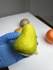 Vintage Paper Mache Faux Food Vegetables & Fruit Lot of 5 Handmade Garlic Pear