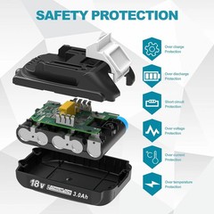 2 Pack For Makita 18V 3.0Ah LXT Lithium-Ion BL1830B BL1850B BL1860B Battery LED