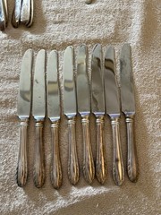 Wm A Rogers 72pc Nickel Silver Japan Flatware Wheat/Feather pattern Nakazato
