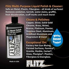 FLITZ Metal, Plastic & Fiberglass Polish 3.4oz liquid formula 2 PACK * SEE VIDEO