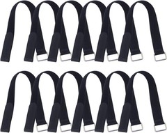 12 Pcs 18×1 Inch Adjustable Hook and Loop Fastening Nylon Strap with Buckle