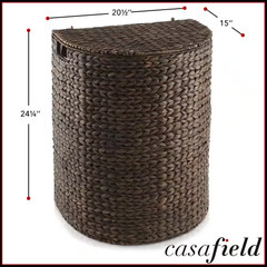 Brown Espresso 20.5 In. X 24.25 In. Wicker Water Hyacinth Decorative Baskets Hal