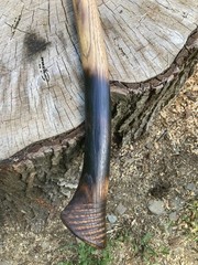 Old Axe head 6 in blade, wood handle 19 in, 4.49 lb