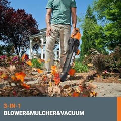 WG509 Worx TRIVAC 3-In-1 Electric Leaf Blower/Mulcher/Vacuum with Metal Blade