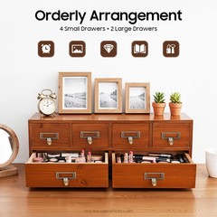 6 Drawers Desktop Dresser Wooden Storage Dressers Chests of Drawers for Bedroom