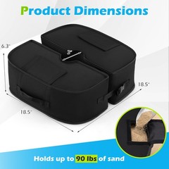 18.5″ Umbrella Base Weight, 90 LBS Sand-fillable Bags with Weatherproof Fabric