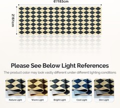 Elegant 2×6 Diamond Checkered Runner Rug – Machine Washable & Non-Slip