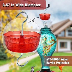 Moinmoly Ant Moat for Hummingbird Feeders 6 OZ, 4 Pack, Red Vintage Ant Guard…