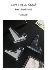 50 Packs Card Display Stand 2.2 inch Acrylic Easel Mini Card Stand for Sports