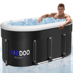 Portable XL 56″ Ice Bath Tub for Adults, Foldable Cold Plunge Tub 175 Gallon