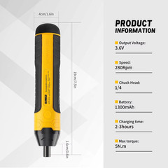 New DEWALT Cordless Electric Screwdriver 1300mAh USB Rechargeable Free Shipping
