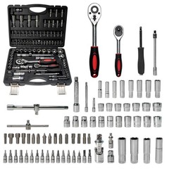 95pcs Socket Wrench Set with 1/2″ 1/4″ Ratchet Wrenches Mechanics Tools Case