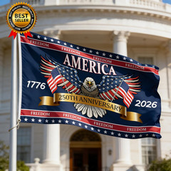 3 Ply 250 Years America Flag – Double Sided Patriotic Eagle 3 X 5 Ft Anniversary