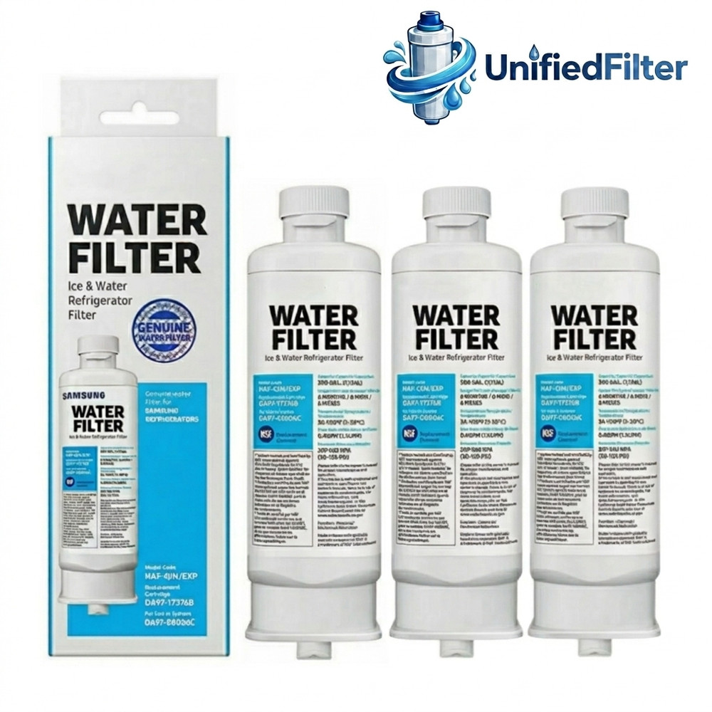 3 PACK Genuine Samsung DA97-17376B HAF-QIN/EXP REFRIGERATOR Water Filter