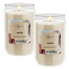 Mainstays Vanilla Scented Large Jar Candle 20 Oz. – Pack of 2