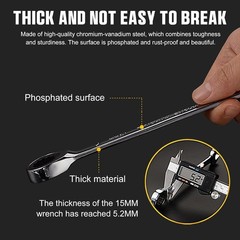 22PCS Ratcheting Wrench Set SAE Metric 72T w/ Pouch