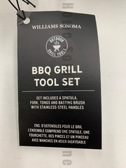 Williams Sonoma BBQ Grill Tool Set Of 4 Stainless Steel Utensils #9790B