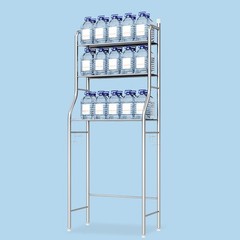 Space-Saving Over Toilet Storage Shelf Bathroom Organizer Rack w Removable Hooks
