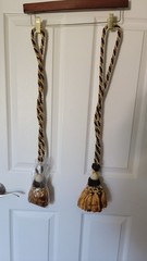 Tassel Tiebacks Brown/Beige Color Set of 2 Made in France