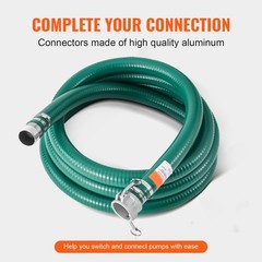 Suction Hose 2 in x 20 ft Green High Quality Hose Complete Fittings