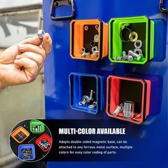 FSTURIOS 2PCS Collapsible Magnetic Parts Tray, 4.5″ Square 2PCS, Green+Red