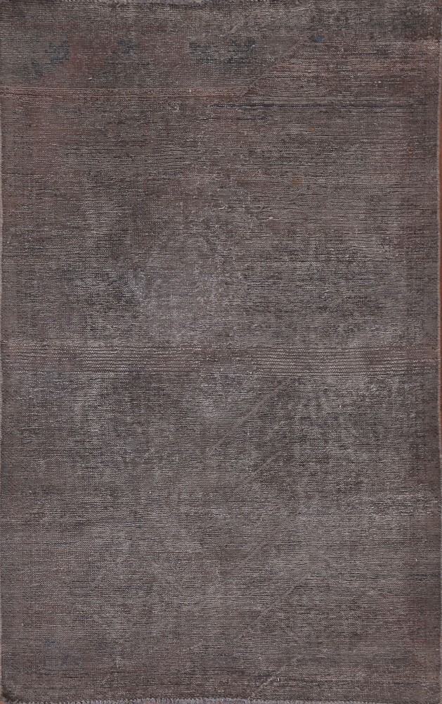 Over-Dyed Traditional Area Rug 4×6 Hand-knotted Wool Vintage Brown for Any Room